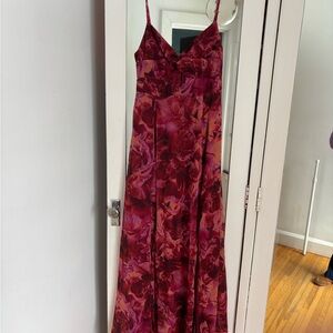 Lulu's Vibrant Red and Pink Floral Maxi Dress